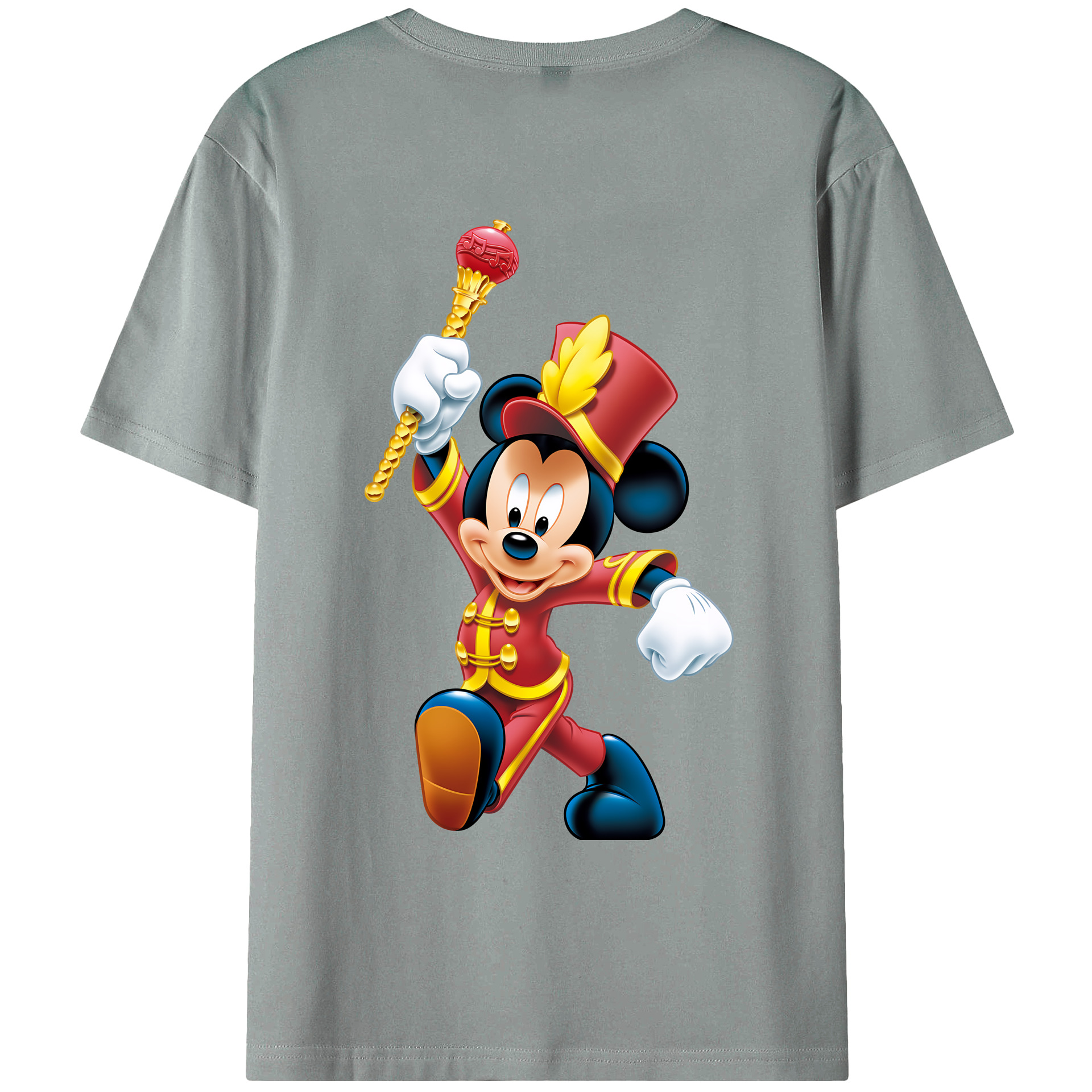 （画像用） ミッキーマウス Mickey Mouse 綿100％ メンズ半袖Tシャツ（バックプリント） 通気性